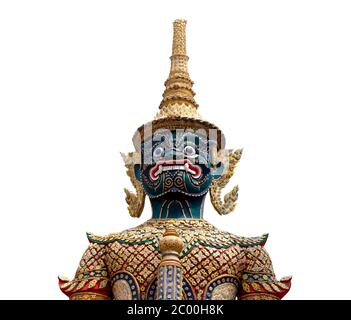 Guardiano gigante tailandese o yak, Wat Phra Kaew, Bangkok, thailandia Foto Stock