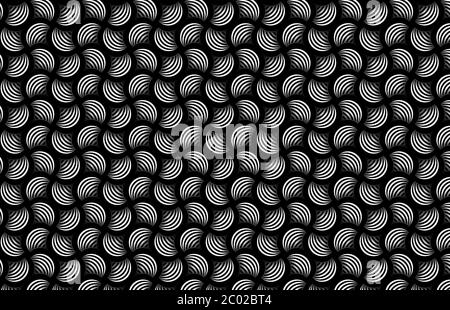 motivo astratto geometrico decorativo bianco nero Foto Stock