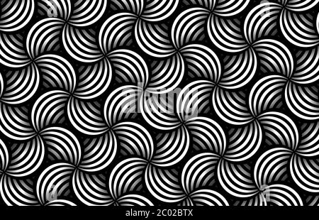 motivo astratto geometrico decorativo bianco nero Foto Stock