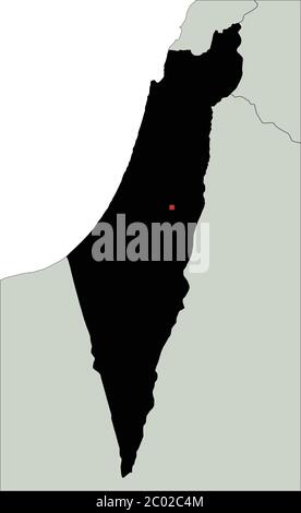Mappa di silhouette di Israele estremamente dettagliata. Illustrazione Vettoriale
