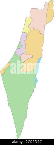 Israele - Mappa politica molto dettagliata e modificabile. Illustrazione Vettoriale
