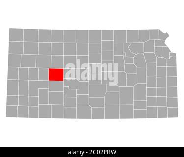 Mappa di Ness in Kansas Foto Stock