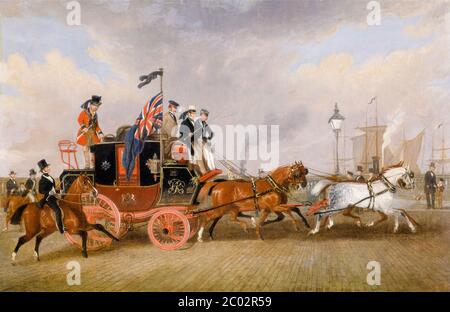 The Last of the Mail Coaches a Newcastle upon Tyne, dipinto di James Pollard, 1848 Foto Stock