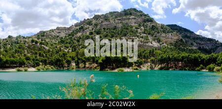 La Isla el Chorro, Laghi di Malaga, Parco naturale Ardales, Malaga, Andalusia, Costa del Sol, Spagna, Europa Foto Stock