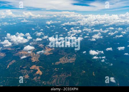 Una vista dall'alto di un fiume, Kota Bharu, Malesia Foto Stock