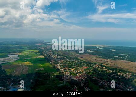 Una vista dall'alto di un fiume, Kota Bharu, Malesia Foto Stock