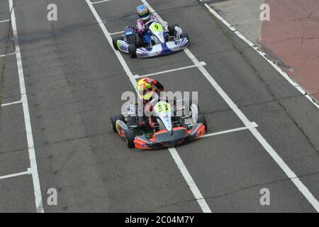 Carriera di Lando Norris nel karting 2012. Foto Stock