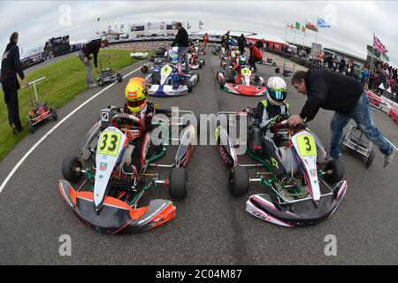 Carriera di Lando Norris nel karting 2012. Foto Stock