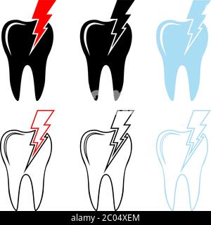 Icona del dente, dolore nell'illustrazione del vettore del dente Illustrazione Vettoriale