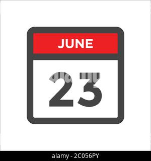 Icona del calendario di giugno 23 - giorno del mese Illustrazione Vettoriale