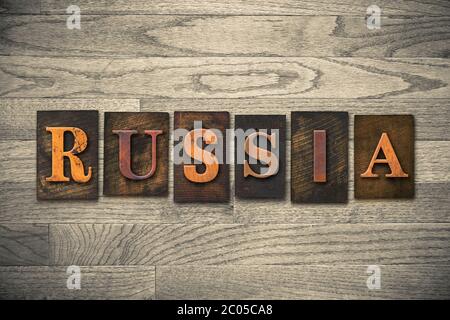 Russia Letterpress tema di legno Foto Stock