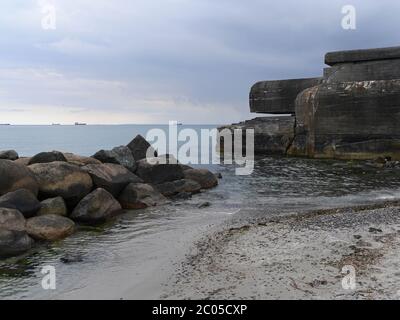 Bunker sul muro Atlantico a skagen Foto Stock