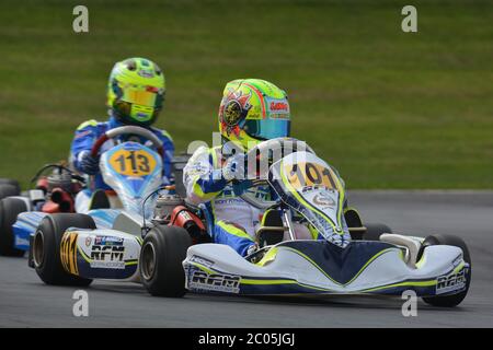 Carriera di Lando Norris nel karting 2013. Foto Stock