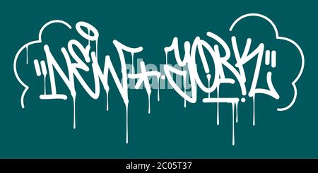 Word New York astratto Hip Hop mano scritta Graffiti stile Vector Illustrazione Illustrazione Vettoriale