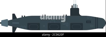 Vettore sottomarino nucleare icona piatta isolato Illustrazione Vettoriale