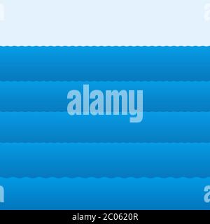 Paesaggio marino con diversi livelli di profondità vettore icona piatta isolato Illustrazione Vettoriale