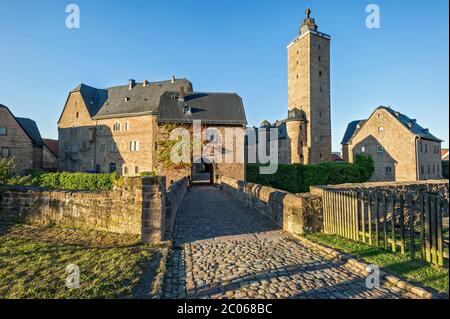 Castello porta, tenere, castello e palazzo Steinau, Steinau an der Strasse, Assia, Germania Foto Stock