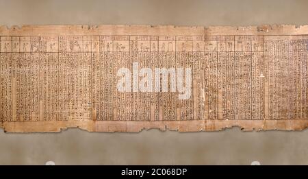 Antico papiro egiziano, immagine di dèi sul papiro Foto stock - Alamy