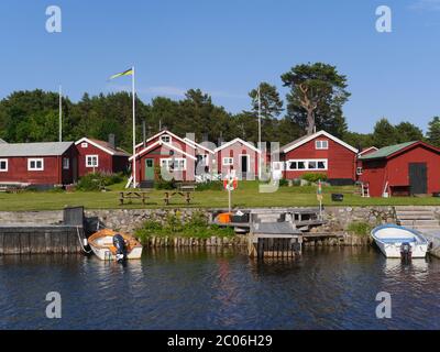 Villaggio svedese e porto su Agö Foto Stock