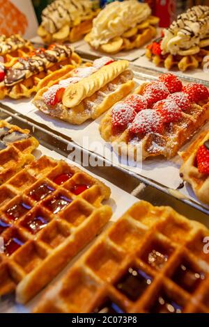 Waffle Shop, Bruxelles, Belgio, Europa Foto Stock