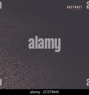 Sfondo astratto con onda punteggiata, effetto 3d. Illustrazione Vettoriale