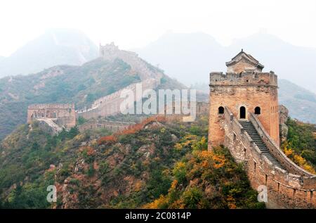 La Grande Muraglia cinese da Jinshanling a Simatai vicino a Pechino, Cina, Asia. 28/9/2011. Fotografia: Stuart Boulton/Alamy Foto Stock