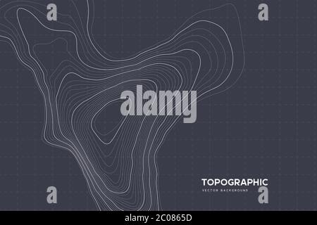 Sfondo topografico della mappa con spazio di copia. Illustrazione Vettoriale