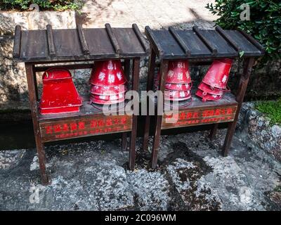 Benne di fuoco Foto Stock