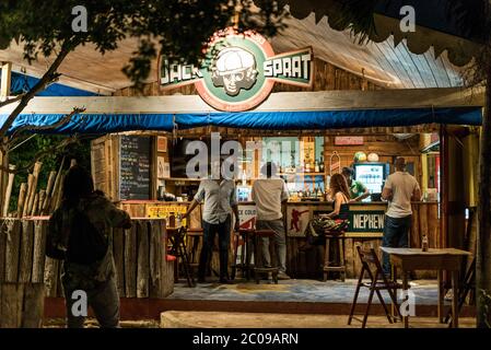 Jamaica Treasure Beach, Jakes Hotel, Jack Sprat Beach Bar Foto Stock