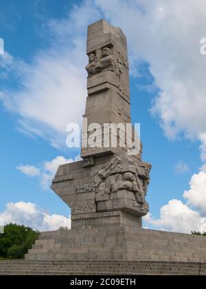 Westerplatte Monument in cui si celebra la prima battaglia della seconda guerra mondiale, Danzica, Polonia Foto Stock