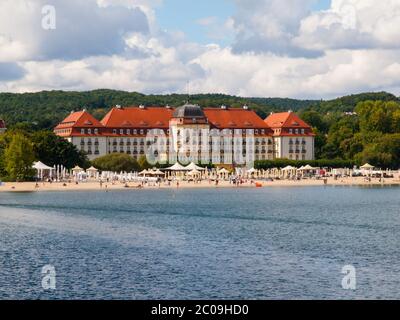 Lussuoso hotel sulla spiaggia, Sopot, Polonia Foto Stock