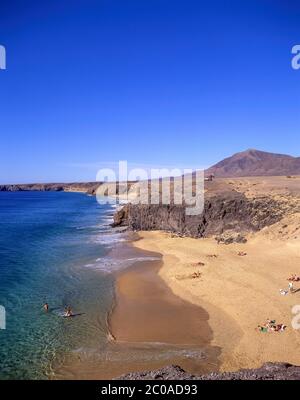 Playa de la Cera, Papagayo, Lanzarote, Isole Canarie, Regno di Spagna Foto Stock