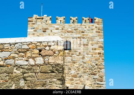 Torre nel Castello di San Pietro, Bodrum, Turchia Foto Stock