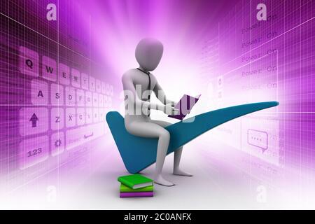 3d uomo seduto sulla destra mark Foto Stock