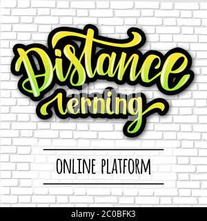 Formazione a distanza con lettere Illustrazione Vettoriale
