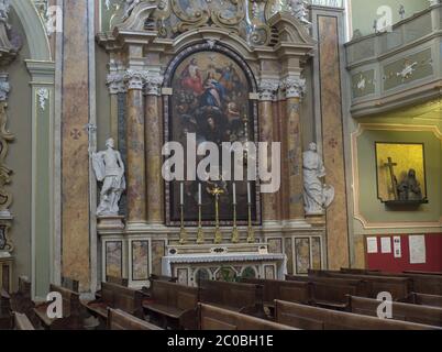 Rovereto Trentino Alto Adige Italia. Chiesa di San Marco. Altare di San Bernardino da Siena. Foto Stock