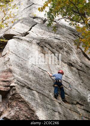 Arrampicata su roccia a New Paltz, NY Foto Stock