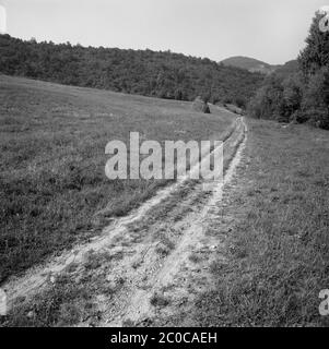 1982 08 00, Чупрене, село, Област Видин, пейзаж, път Foto Stock