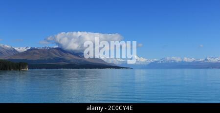 Bellissimo lago Pukaki in Nuova Zelanda Foto Stock