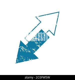 Icona frecce inclinate grunge Foto Stock