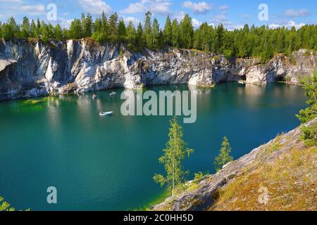 Cava di marmo in ruskeala Foto Stock