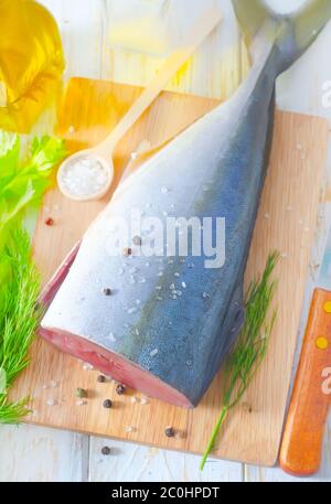 tonno crudo Foto Stock