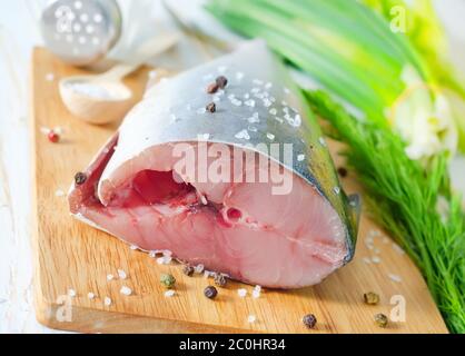tonno crudo Foto Stock