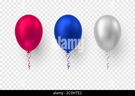 Palloncini lucidi 3d realistici. Illustrazione Vettoriale