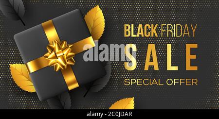 Poster o banner orizzontale vendita Black Friday. Illustrazione Vettoriale