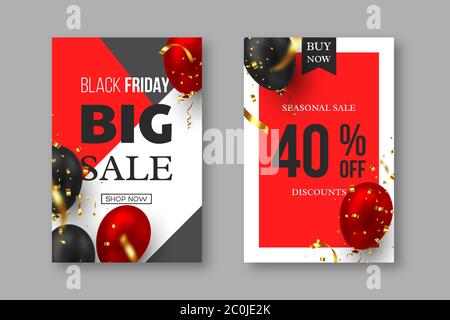 Poster di vendita del Black Friday. Illustrazione Vettoriale