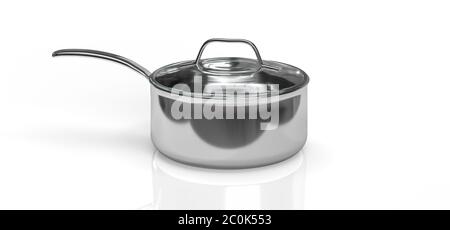 Zuppa isolata su sfondo bianco con riflessione - rendering 3D Foto Stock