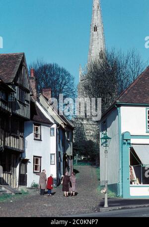 La città di Thaxted in Essex, Regno Unito, raffigurata nel 1962 Foto Stock