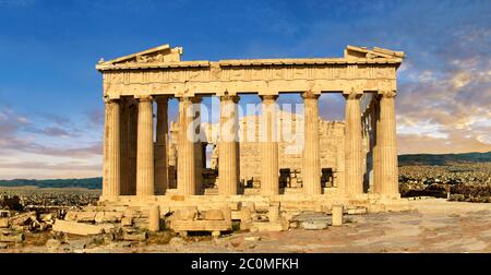 Il tempio del Partenone antico tempio greco, l'Acropoli di Atene in Grecia. Foto Stock
