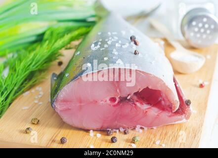 tonno crudo Foto Stock